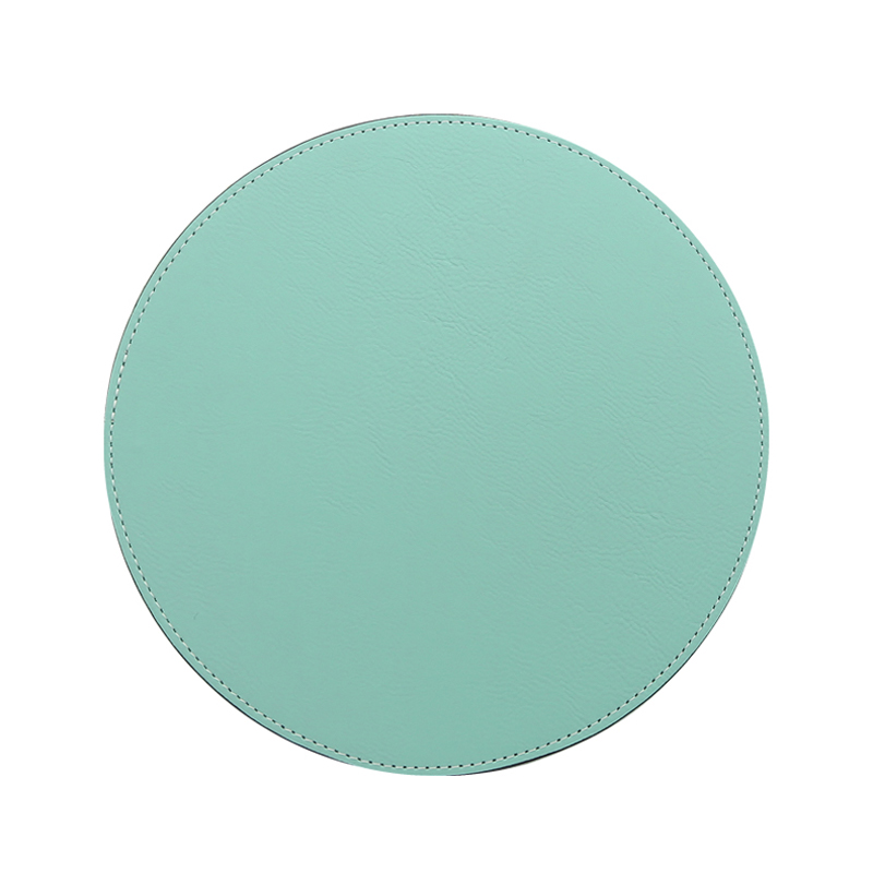 Tapis de souris rond en similicuir laser 20*20 cm
