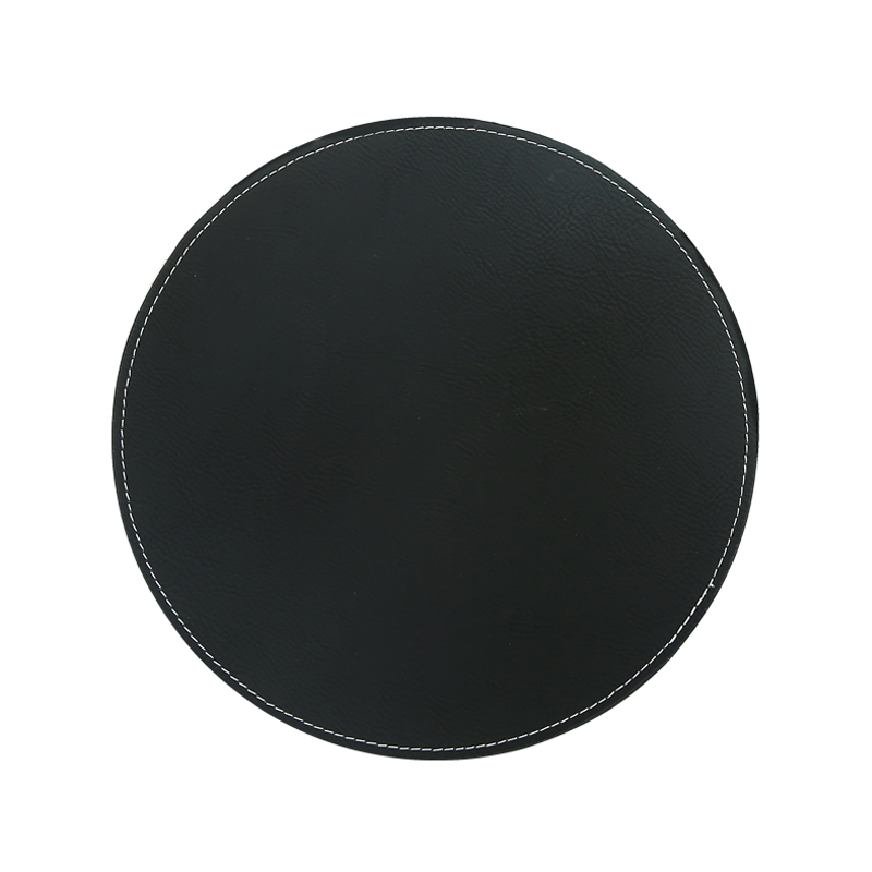 Tapis de souris rond en similicuir laser 20*20 cm