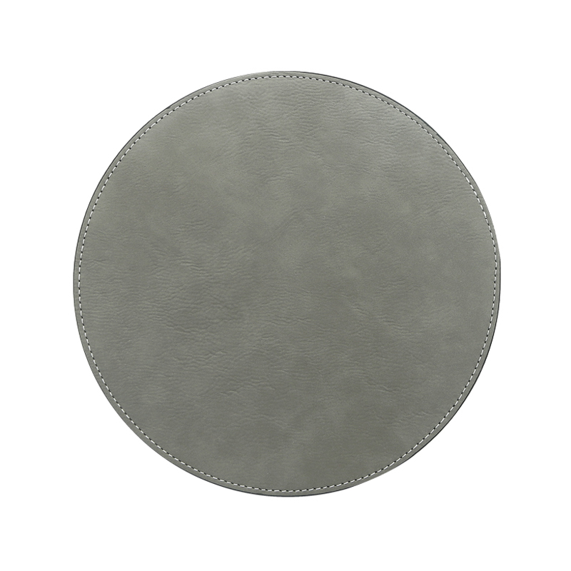 Tapis de souris rond en similicuir laser 20*20 cm