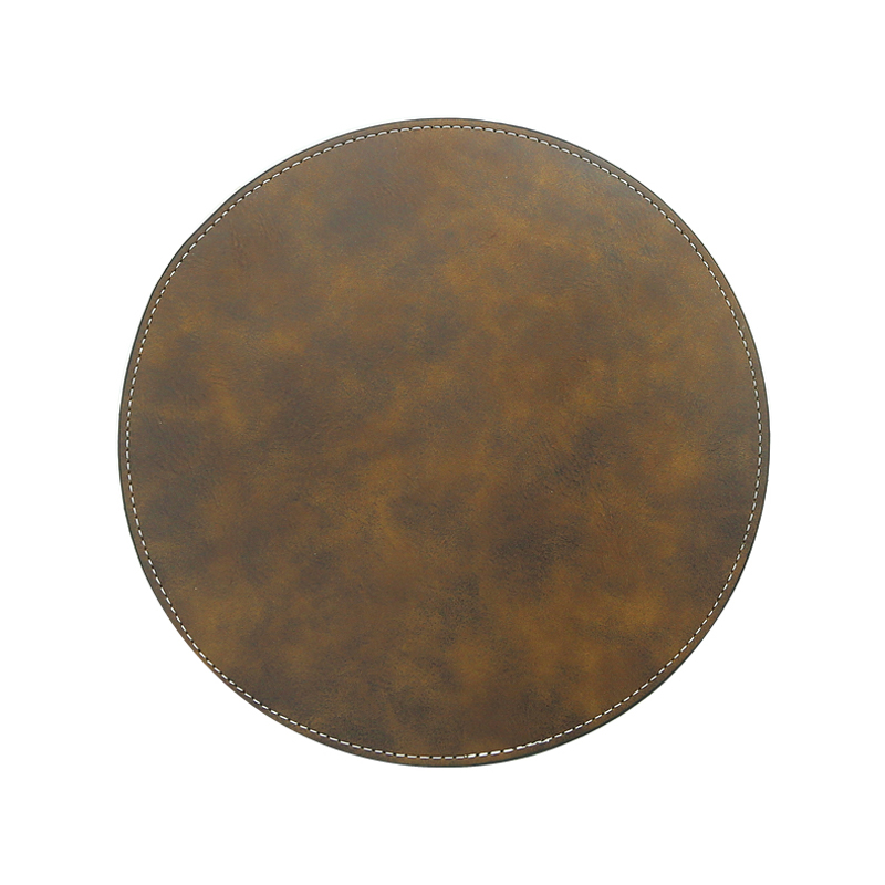 Tapis de souris rond en similicuir laser 20*20 cm