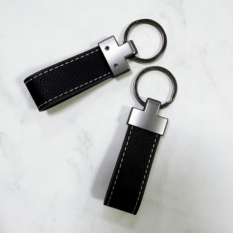 Porte-clés lanyard en similicuir laserable
