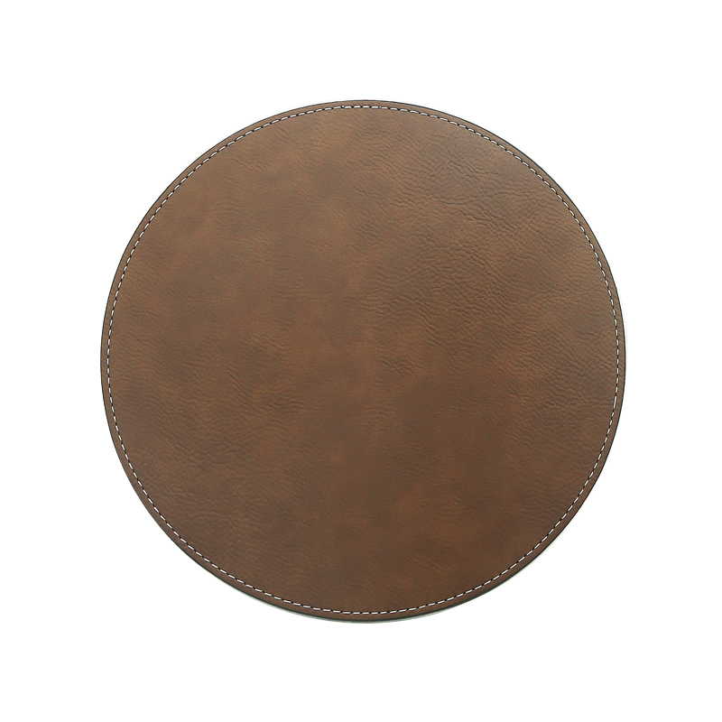 Tapis de souris rond en similicuir laser 20*20 cm