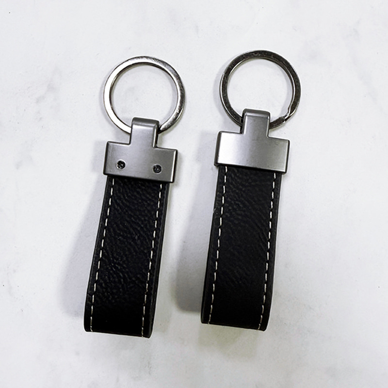 Porte-clés lanyard en similicuir laserable