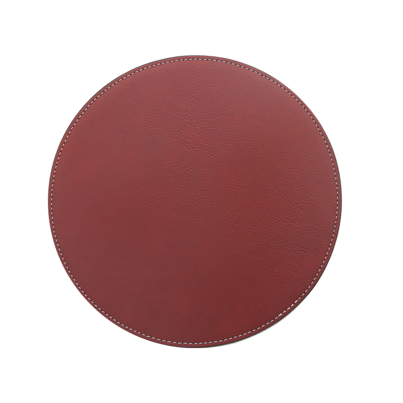 Tapis de souris rond en similicuir laser 20*20 cm