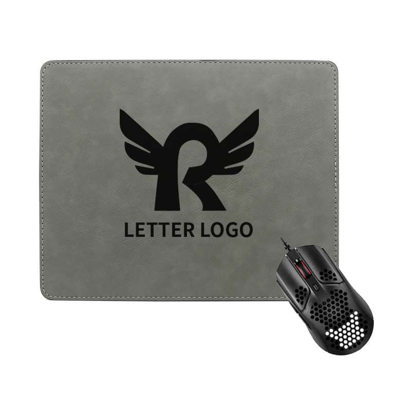 Tapis de souris rectangulaire en similicuir laser 25*20 cm