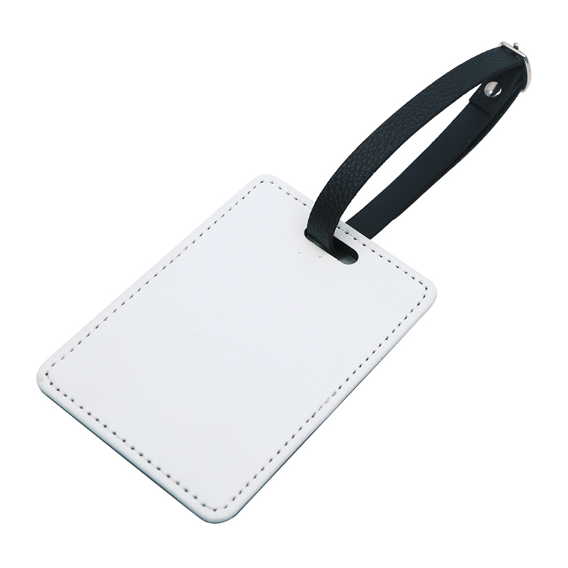Étiquette de bagage en cuir PU par sublimation avec fente