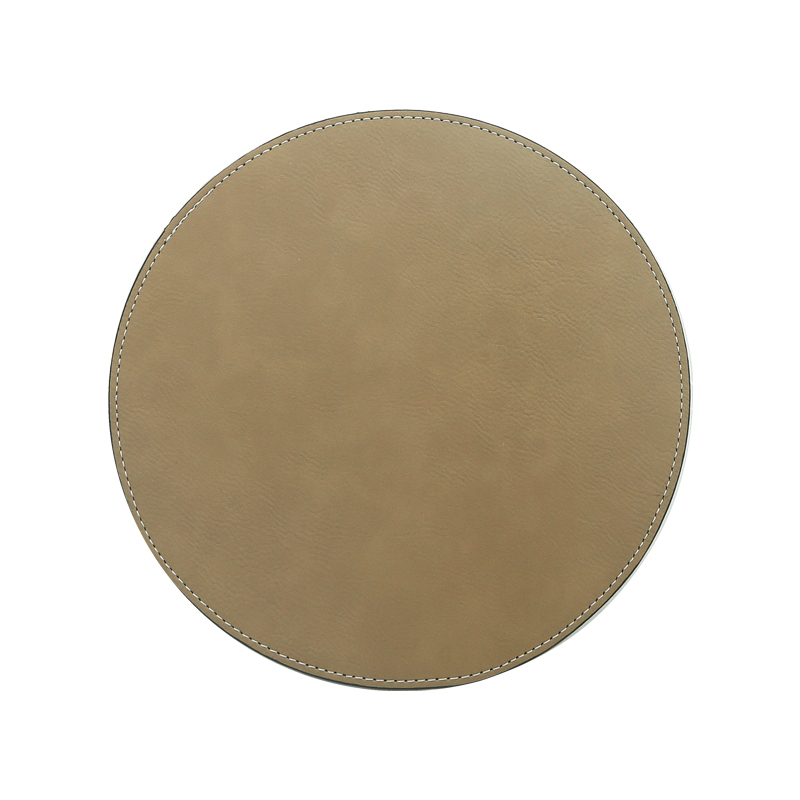 Tapis de souris rond en similicuir laser 20*20 cm