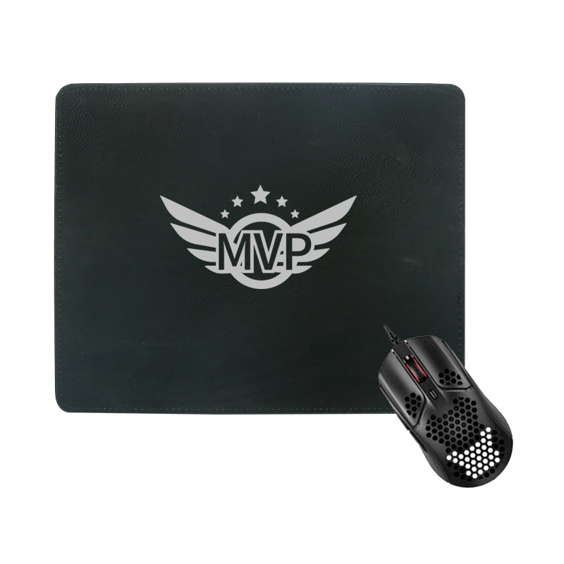 Tapis de souris rectangulaire en similicuir laser 25*20 cm