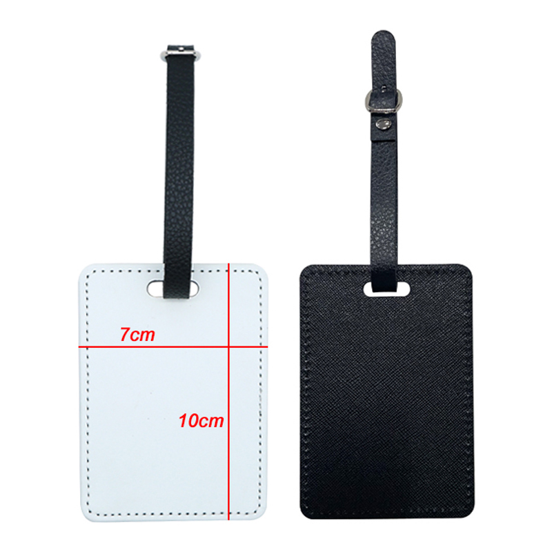 Étiquette de bagage en cuir PU par sublimation avec fente
