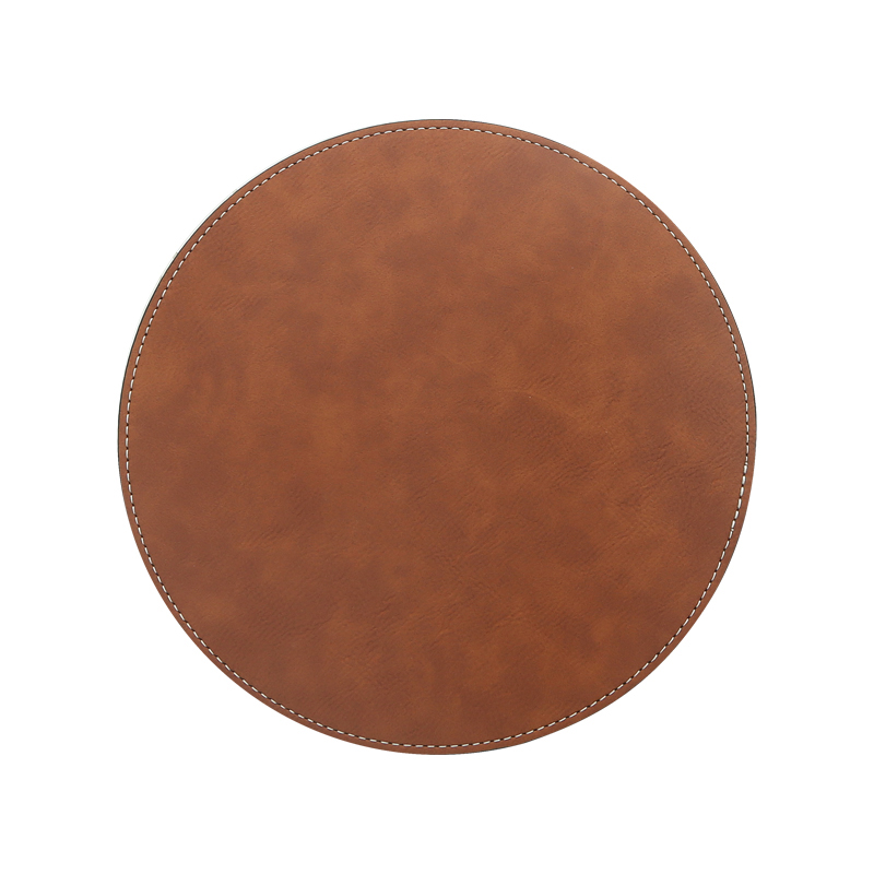 Tapis de souris rond en similicuir laser 20*20 cm