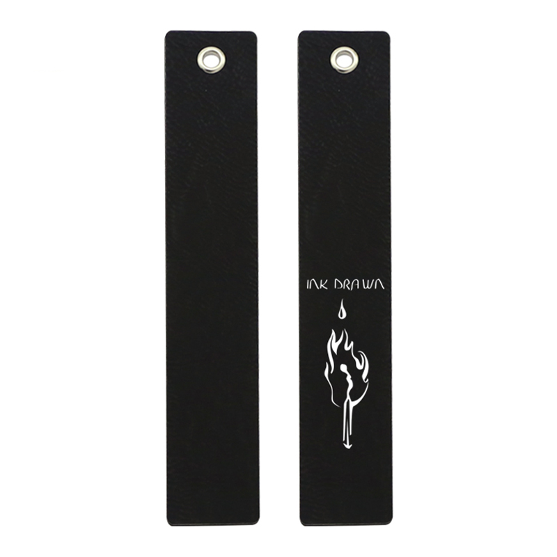 Marque-page de forme longue en similicuir laserable