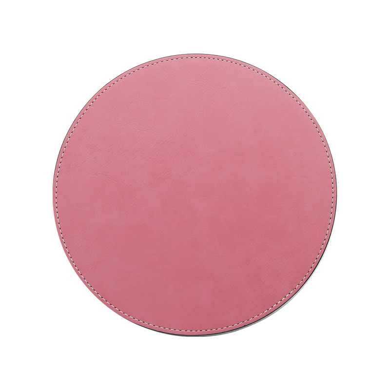 Tapis de souris rond en similicuir laser 20*20 cm