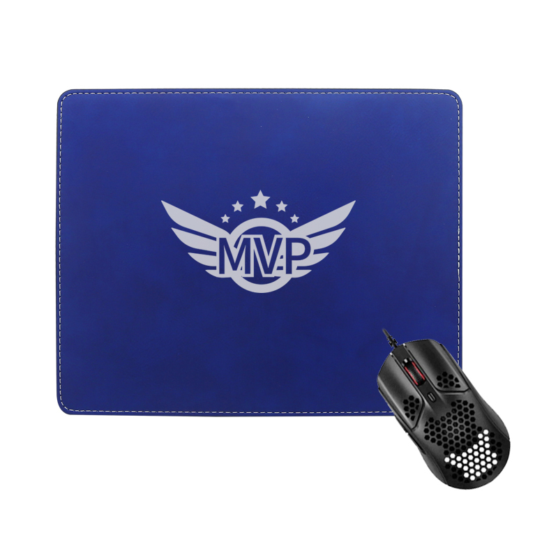 Tapis de souris rectangulaire en similicuir laser 25*20 cm
