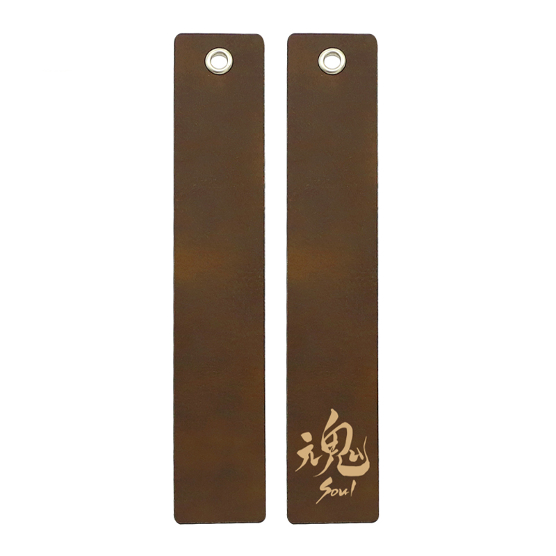 Marque-page de forme longue en similicuir laserable
