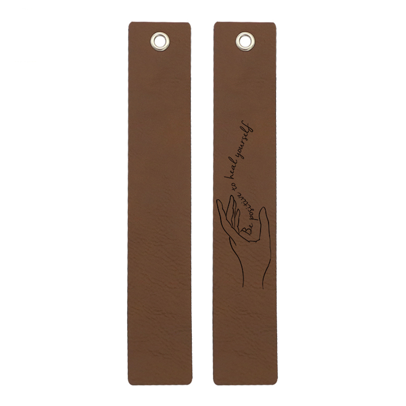 Marque-page de forme longue en similicuir laserable