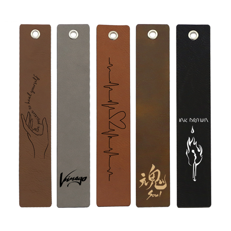 Marque-page de forme longue en similicuir laserable