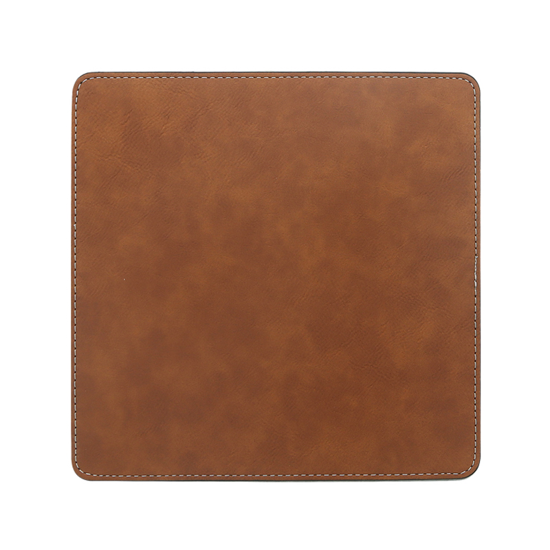 Tapis de souris carré en similicuir laser 20*20 cm