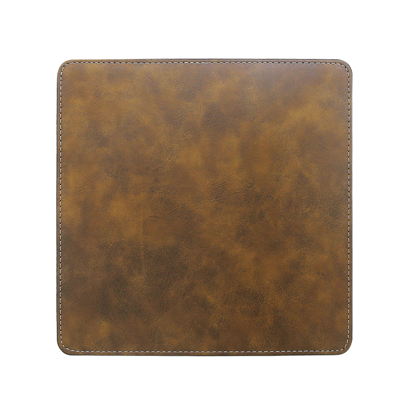 Tapis de souris carré en similicuir laser 20*20 cm