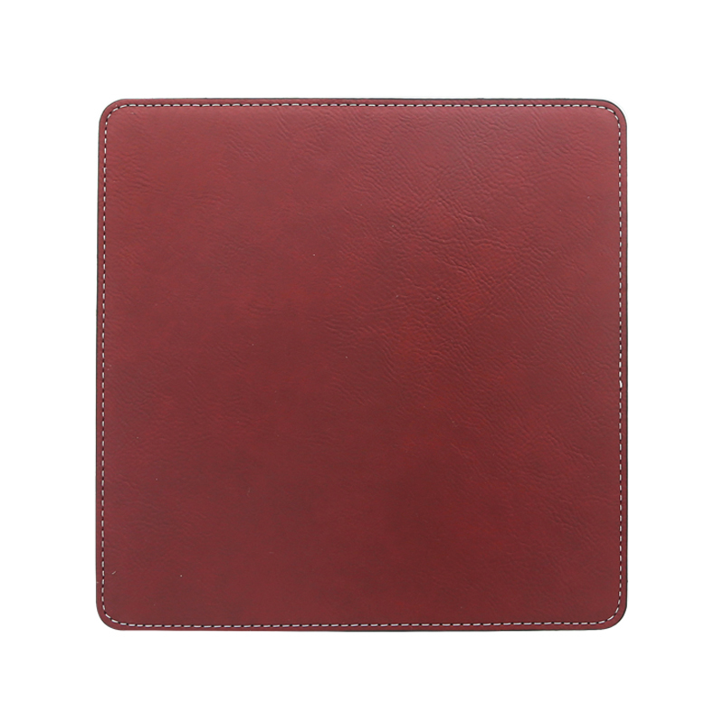 Tapis de souris carré en similicuir laser 20*20 cm