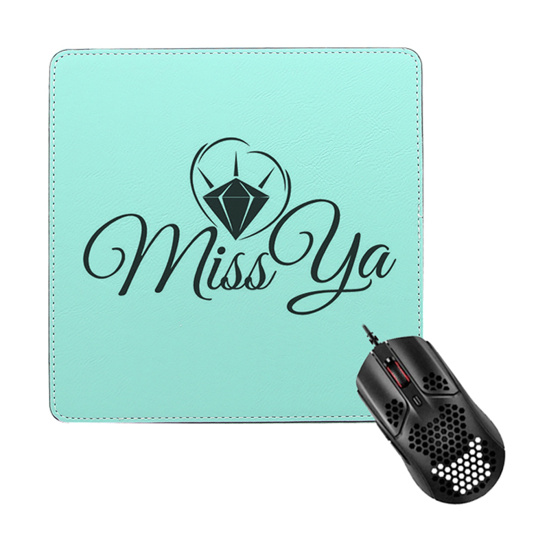 Tapis de souris carré en similicuir laser 20*20 cm