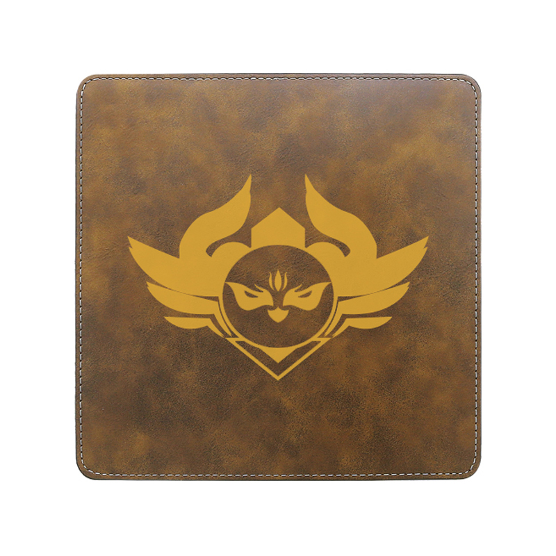 Tapis de souris carré en similicuir laser 20*20 cm