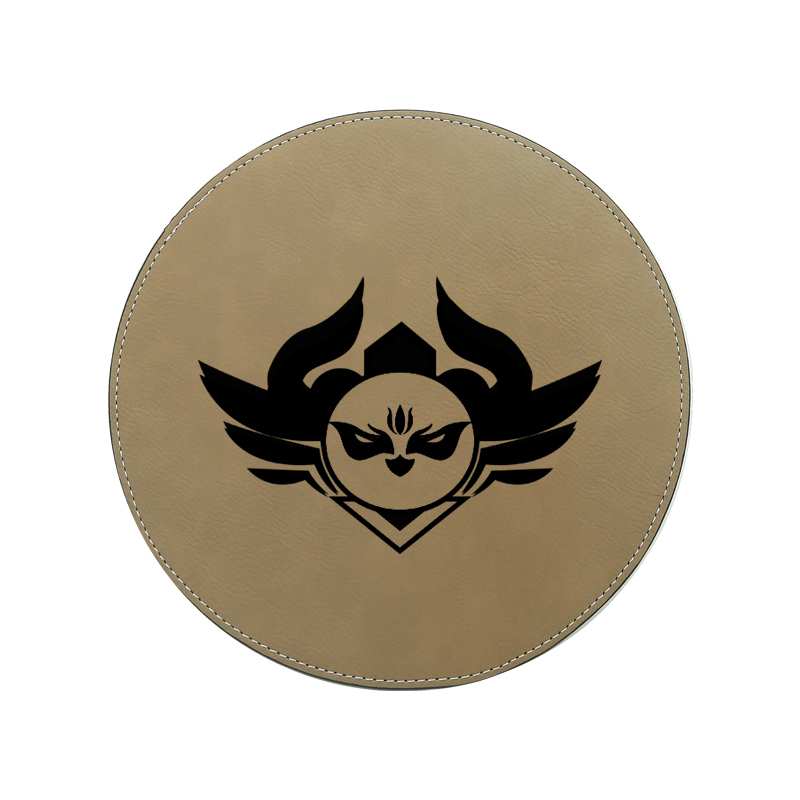 Tapis de souris rond en similicuir laser 20*20 cm