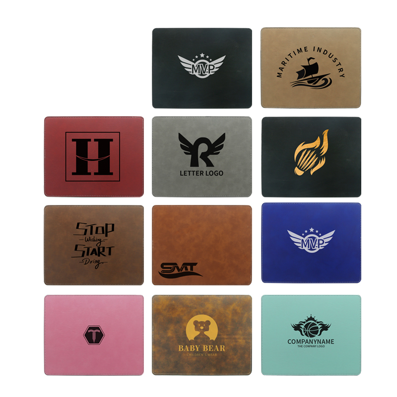 Tapis de souris rectangulaire en similicuir laser 25*20 cm