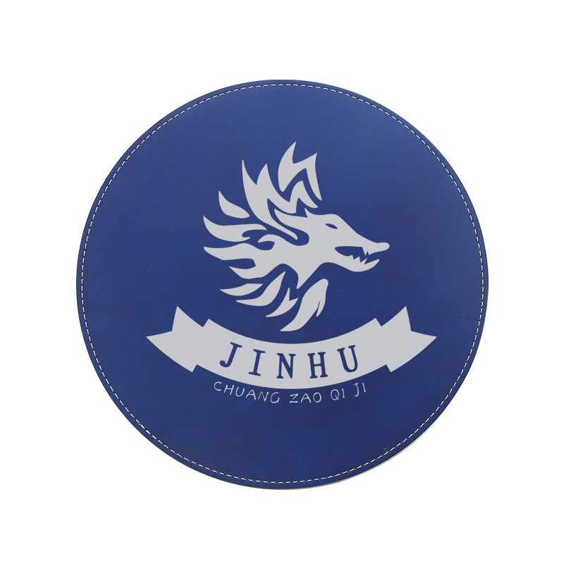 Tapis de souris rond en similicuir laser 20*20 cm