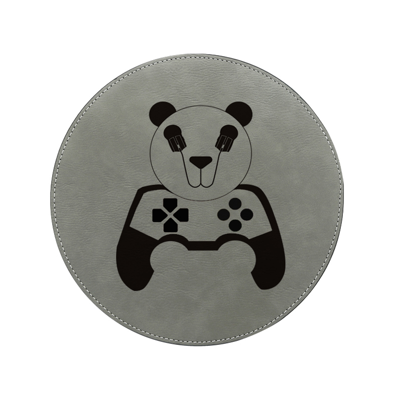 Tapis de souris rond en similicuir laser 20*20 cm