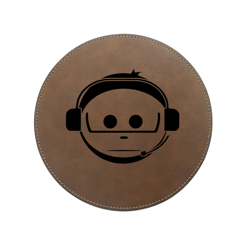 Tapis de souris rond en similicuir laser 20*20 cm