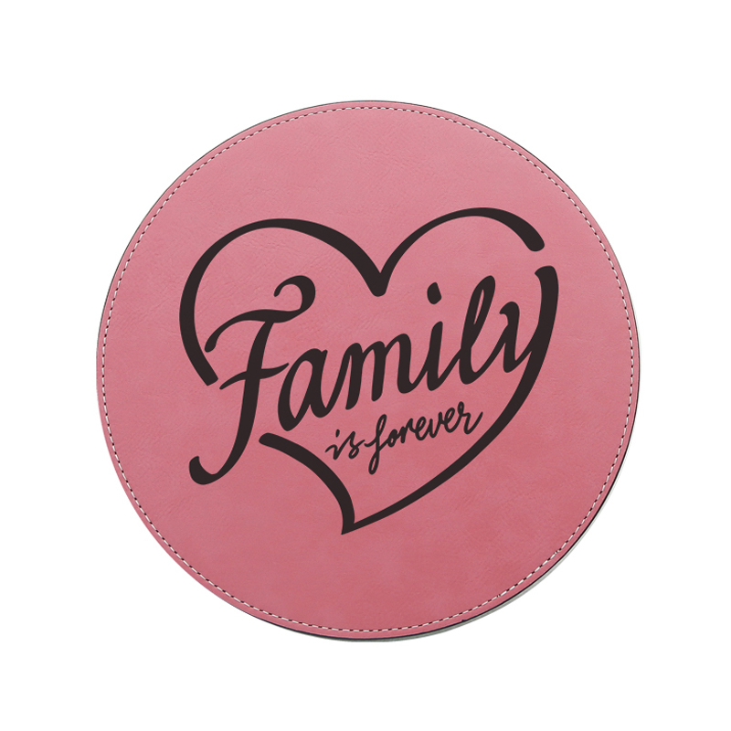 Tapis de souris rond en similicuir laser 20*20 cm