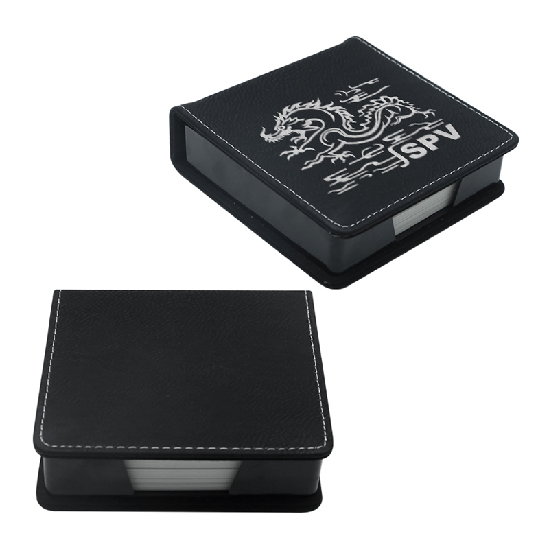Porte-bloc-notes carré en similicuir laserable