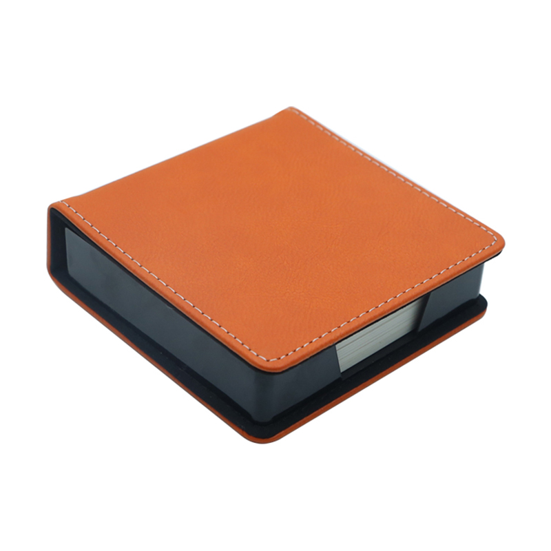 Porte-bloc-notes carré en similicuir laserable