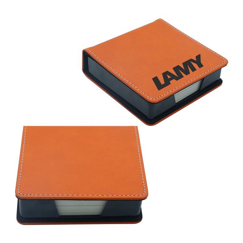 Porte-bloc-notes carré en similicuir laserable
