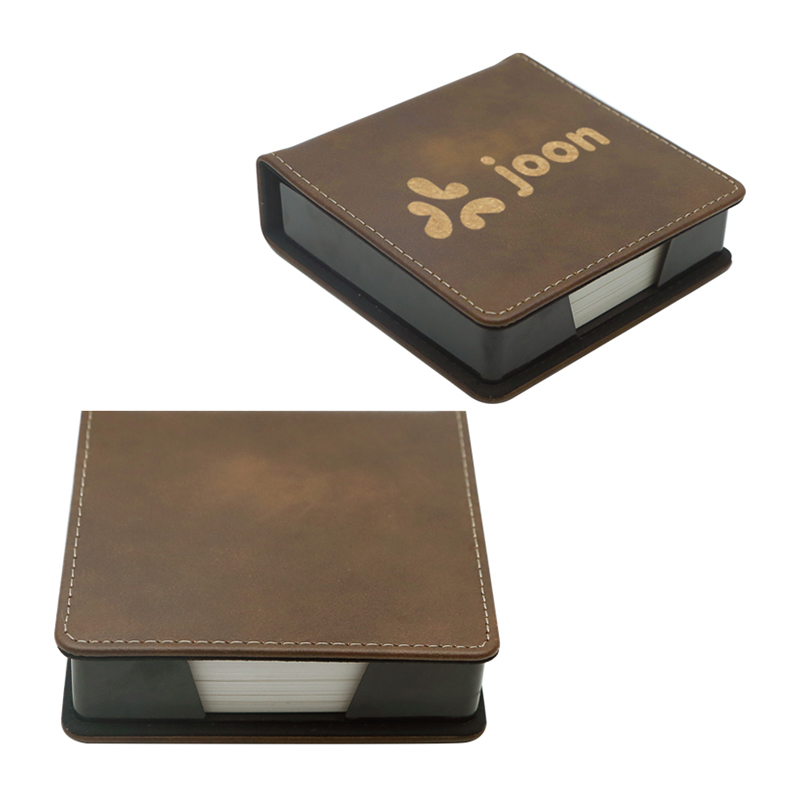Porte-bloc-notes carré en similicuir laserable