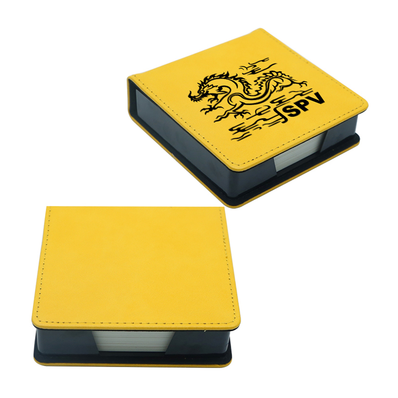 Porte-bloc-notes carré en similicuir laserable