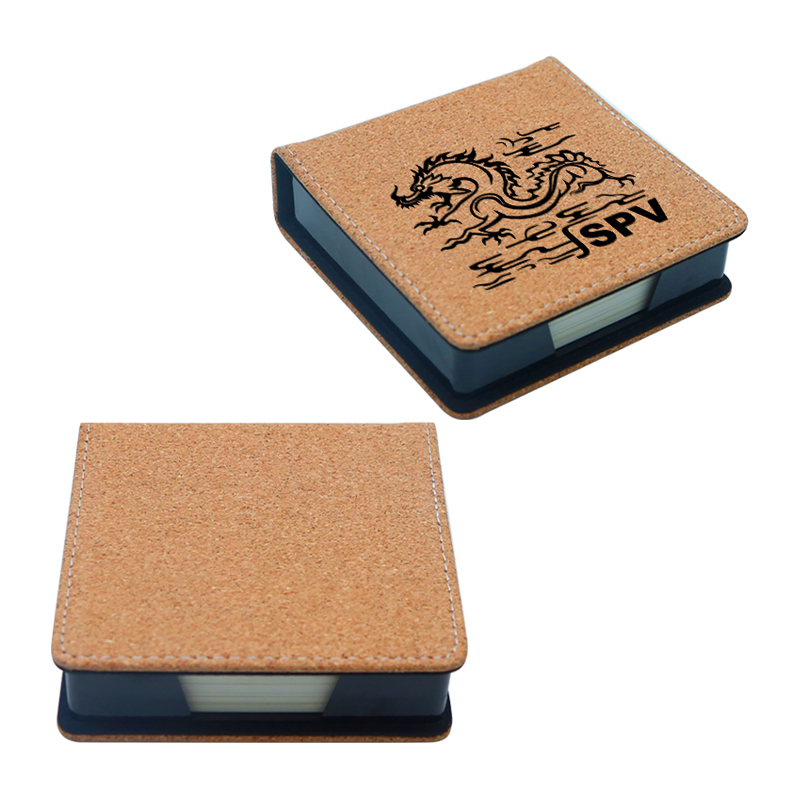 Porte-bloc-notes carré en similicuir laserable