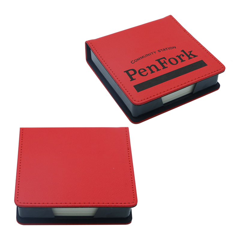 Porte-bloc-notes carré en similicuir laserable