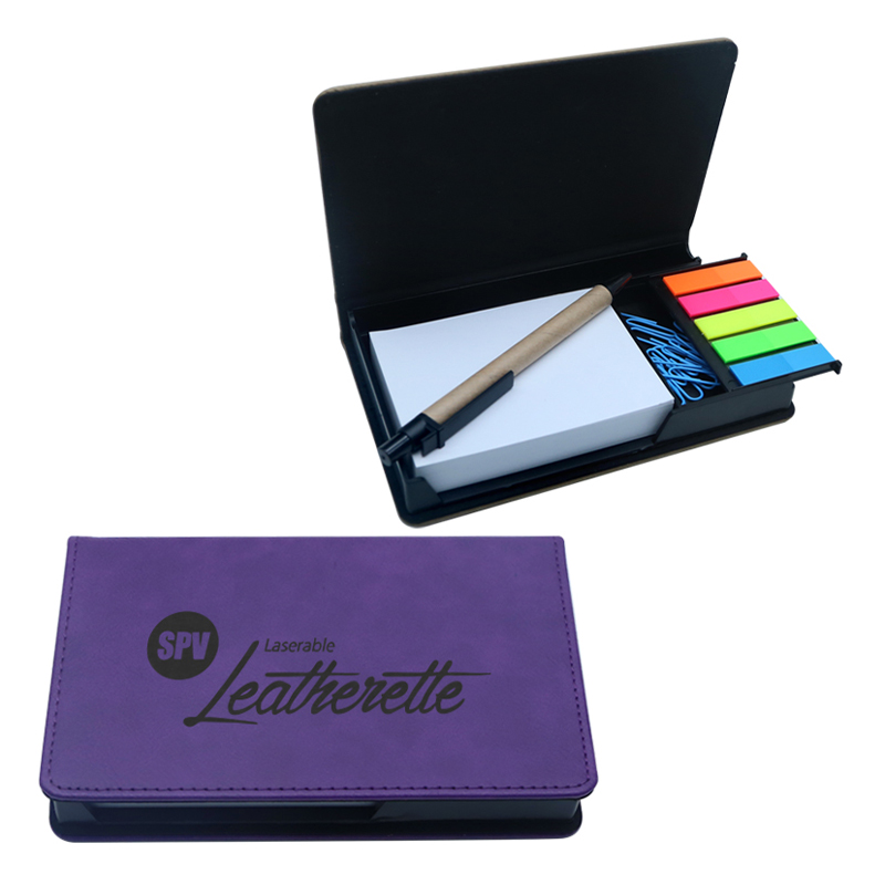 Support de bloc-notes rectangulaire en similicuir laserable