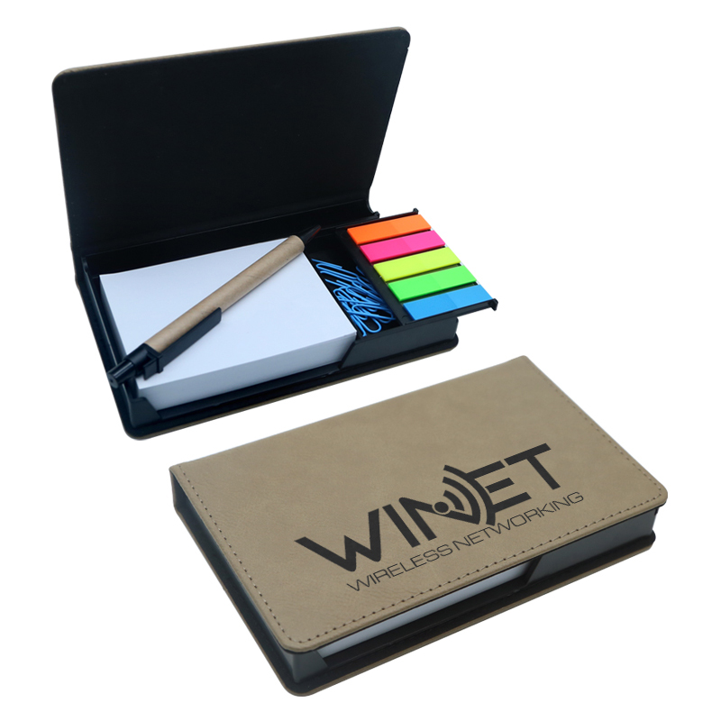 Support de bloc-notes rectangulaire en similicuir laserable