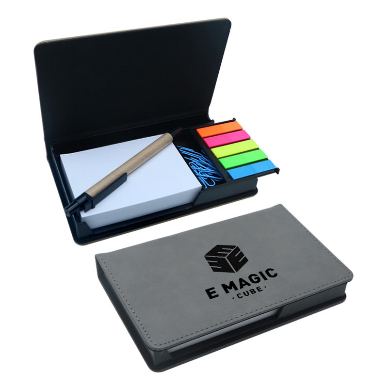 Support de bloc-notes rectangulaire en similicuir laserable
