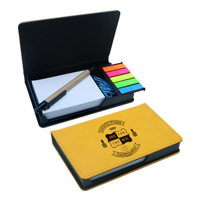 Support de bloc-notes rectangulaire en similicuir laserable