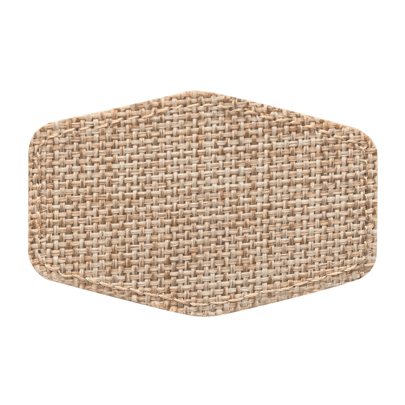 Patch sublimable hexagonal en toile de jute de 3' x 2' avec adhésif