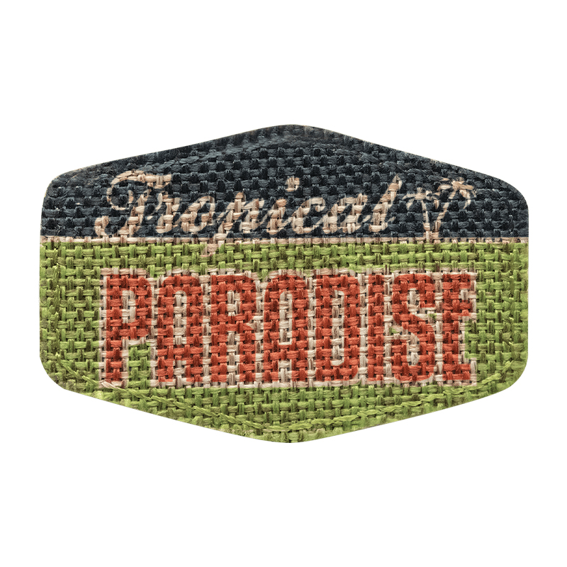 Patch sublimable hexagonal en toile de jute de 3' x 2' avec adhésif