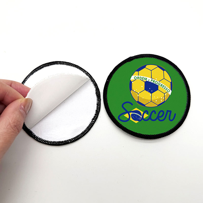 Patch Merrow rond en tissu de sublimation de 3 pouces avec adhésif