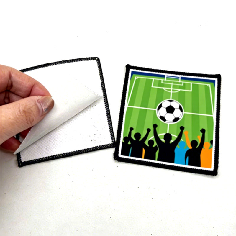 Patch Merrow en tissu de sublimation carré de 2 1/2' x 2 1/2' avec adhésif
