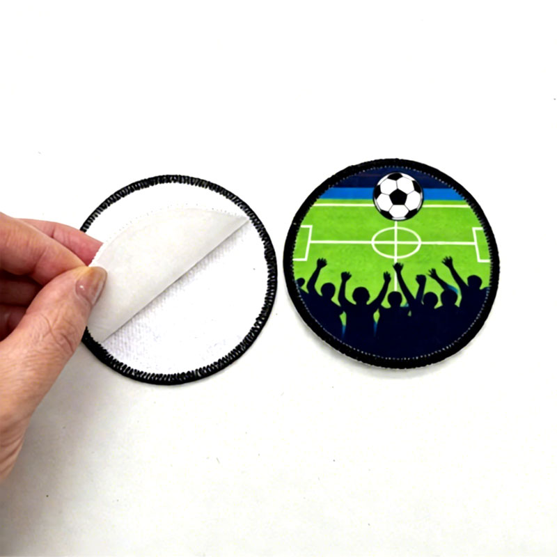 Patch Merrow en tissu de sublimation rond de 2 1/2 po avec adhésif