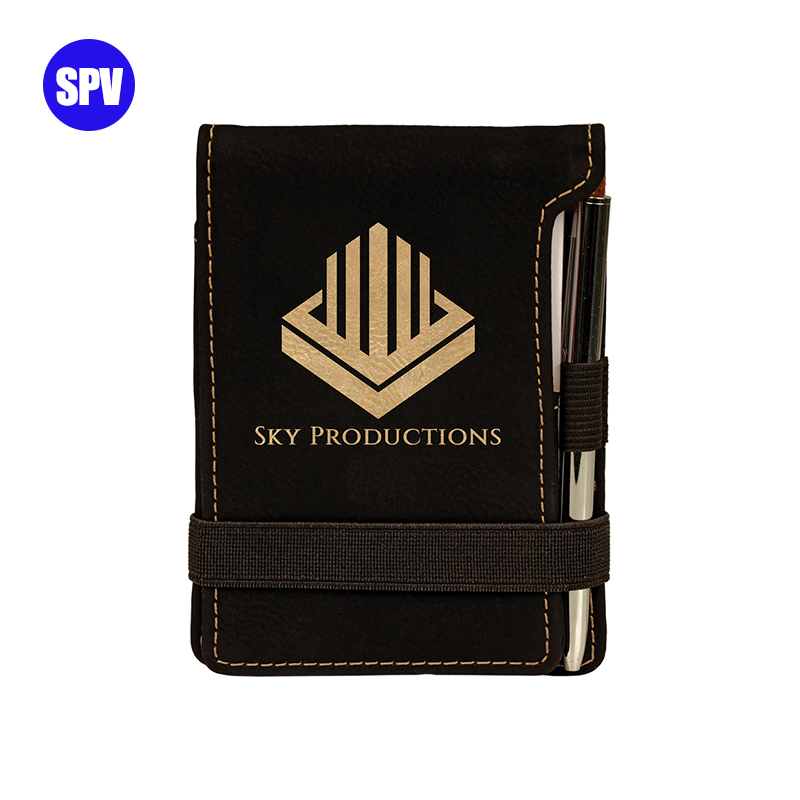 Mini bloc-notes en similicuir laser avec stylo