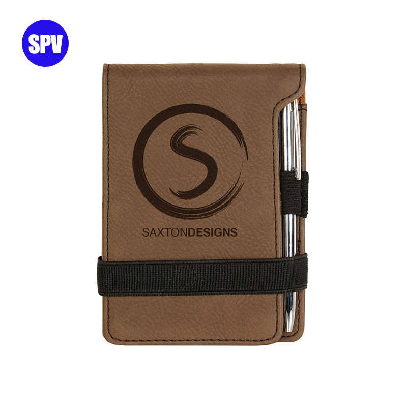 Mini bloc-notes en similicuir laser avec stylo