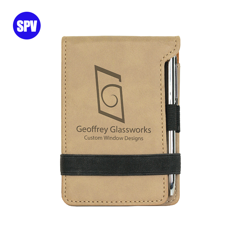Mini bloc-notes en similicuir laser avec stylo